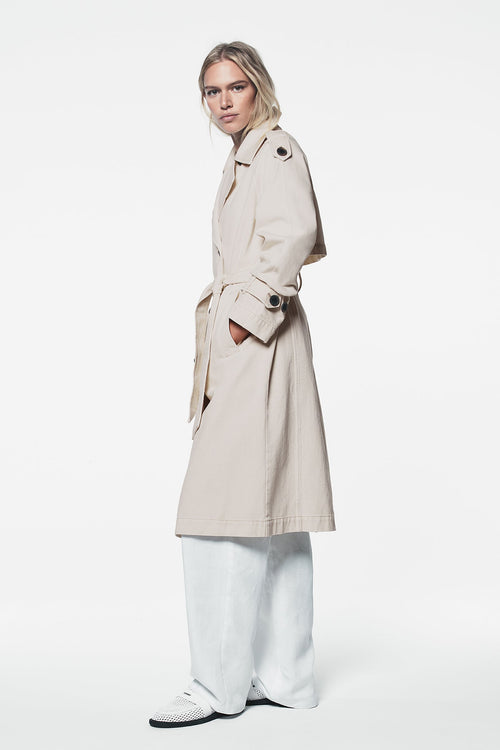 LONG BELTED TRENCH COAT