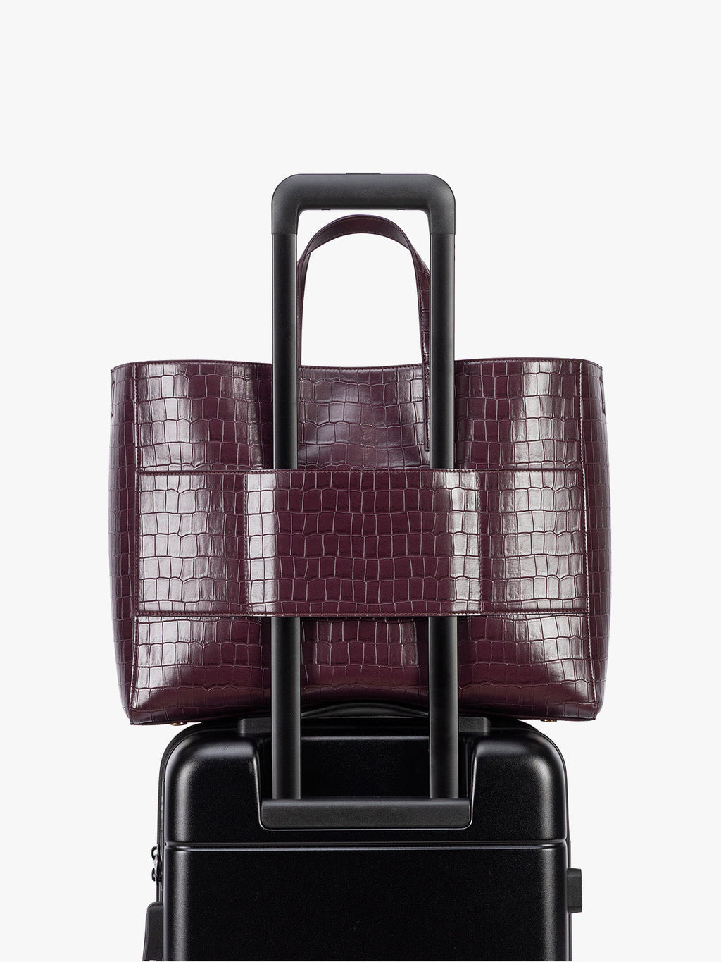 Haven 16" Laptop Tote in Croc-Embossed
