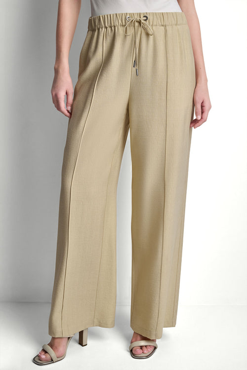 SEAMED WIDE LEG PULL-ON PANT